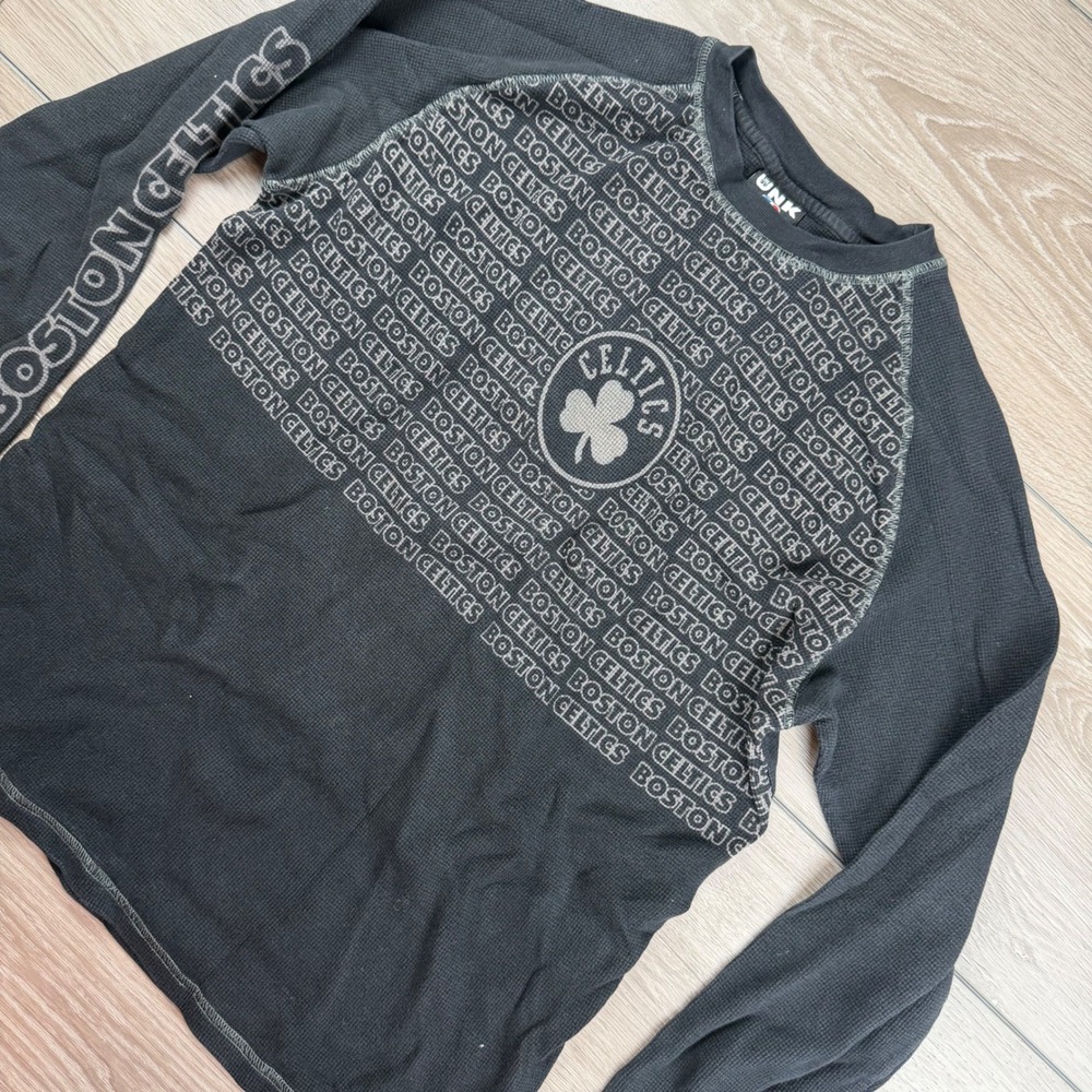 UNK NBA Mens Boston Celtics Thermal Raglan Long Sleeve Shirt Black L